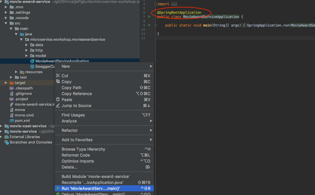 Starting Spring Boot in IntelliJ